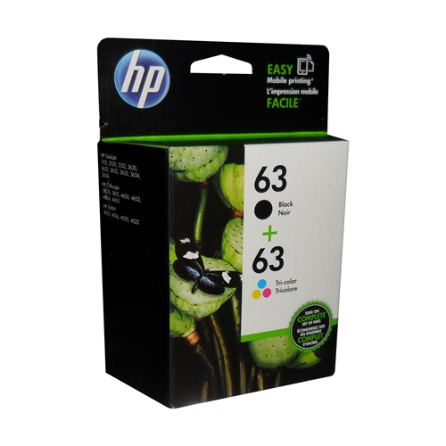 HP 63 Clr/Blk Ink Crtg Combo 2-Pack