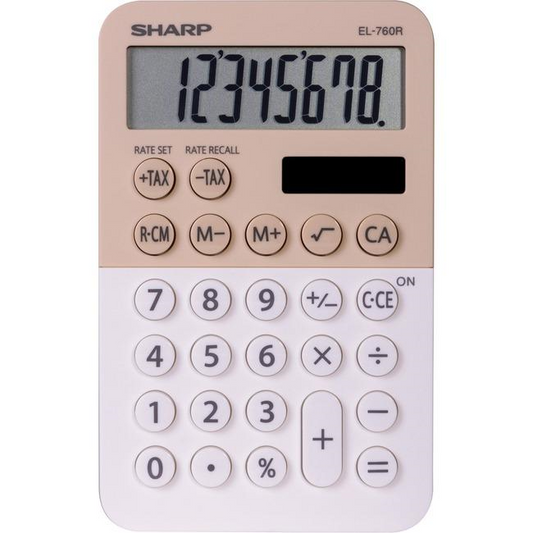 SHARP EL760RBLA XL-8 DIGIT DISPLAY CALCULATOR-LATTE