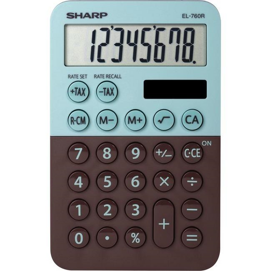 SHARP EL760RBMT XL-8 DIGIT DISPLAY CALCULATOR-MINT CHOCOLATE