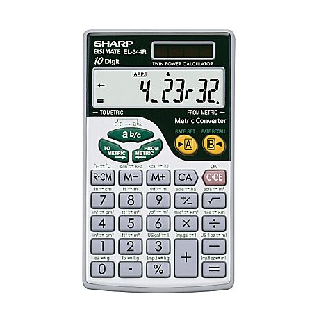 SHARP EL344RB LARGE 10-DIGITS METRIC CONVERSION CALCULATOR